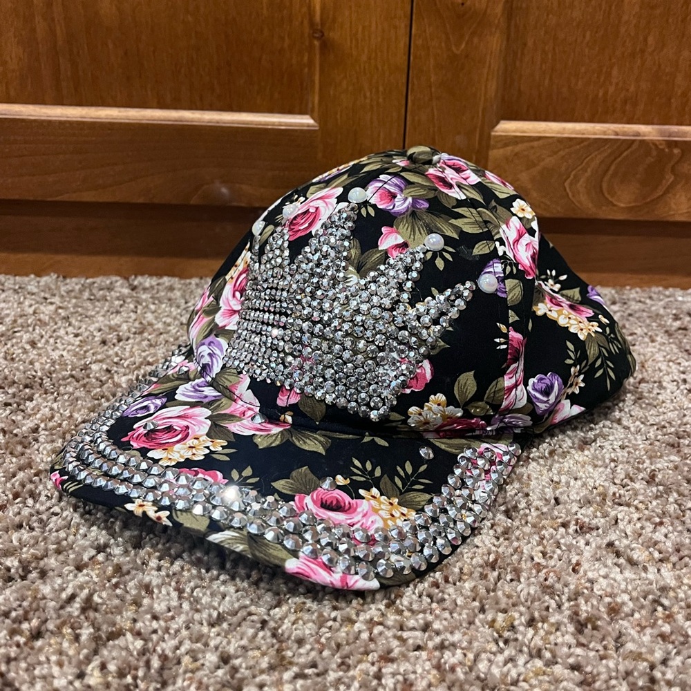 Y2K Rhinestone Royalty‎ Floral Cap
